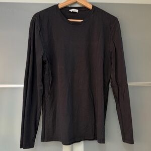 Reiss Bravado Black Mens Long Sleeve Cotton T-Shirt - M